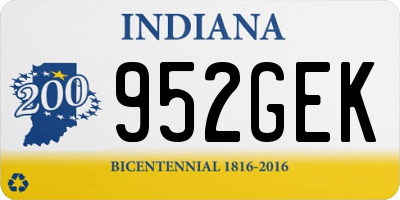 IN license plate 952GEK