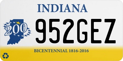 IN license plate 952GEZ