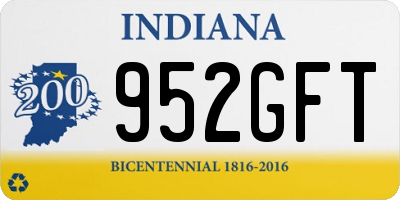 IN license plate 952GFT