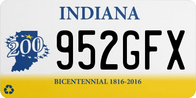 IN license plate 952GFX