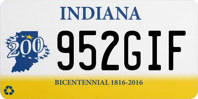 IN license plate 952GIF