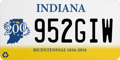 IN license plate 952GIW