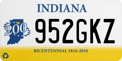 IN license plate 952GKZ