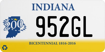 IN license plate 952GL