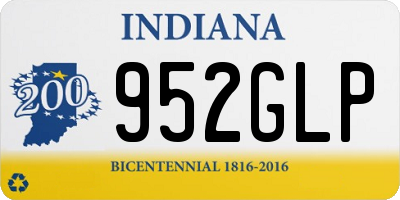 IN license plate 952GLP