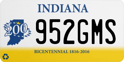 IN license plate 952GMS