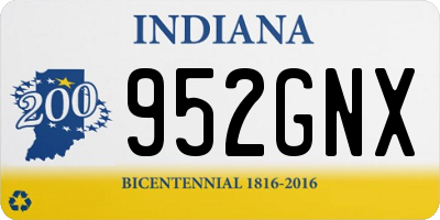 IN license plate 952GNX