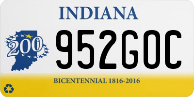 IN license plate 952GOC