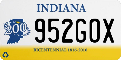IN license plate 952GOX