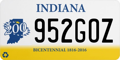 IN license plate 952GOZ