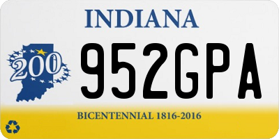 IN license plate 952GPA