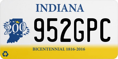 IN license plate 952GPC