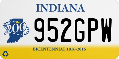 IN license plate 952GPW