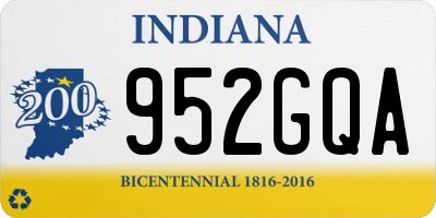 IN license plate 952GQA