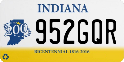 IN license plate 952GQR