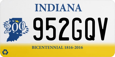 IN license plate 952GQV