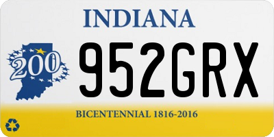 IN license plate 952GRX