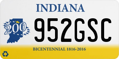IN license plate 952GSC