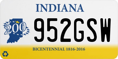 IN license plate 952GSW