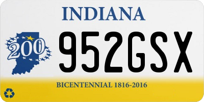IN license plate 952GSX