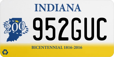 IN license plate 952GUC