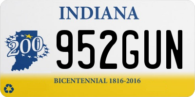 IN license plate 952GUN