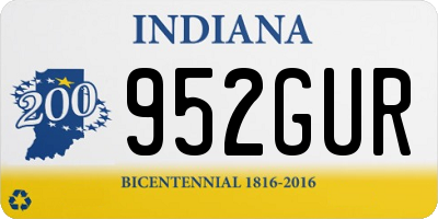 IN license plate 952GUR