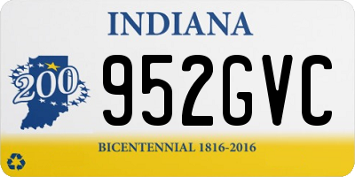 IN license plate 952GVC