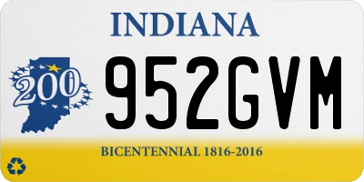 IN license plate 952GVM