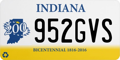 IN license plate 952GVS