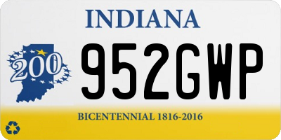 IN license plate 952GWP