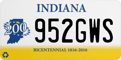 IN license plate 952GWS