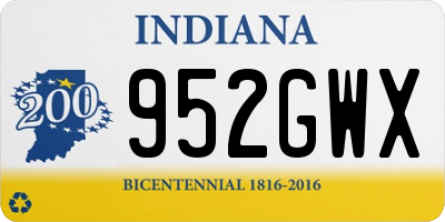 IN license plate 952GWX