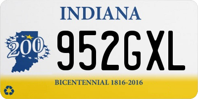 IN license plate 952GXL