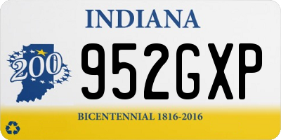 IN license plate 952GXP