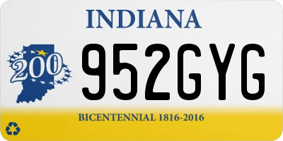 IN license plate 952GYG
