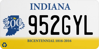 IN license plate 952GYL
