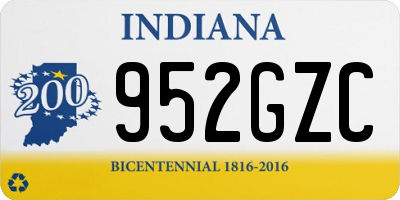 IN license plate 952GZC