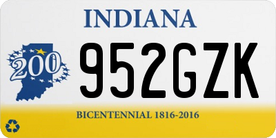 IN license plate 952GZK