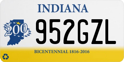 IN license plate 952GZL