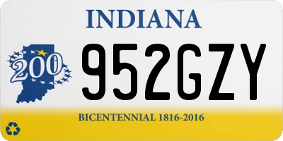 IN license plate 952GZY