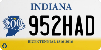 IN license plate 952HAD