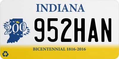 IN license plate 952HAN