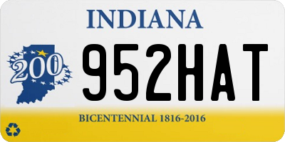 IN license plate 952HAT