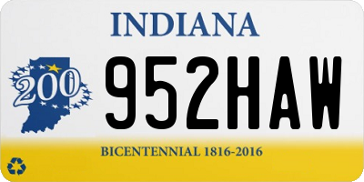 IN license plate 952HAW
