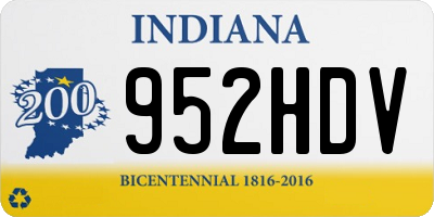 IN license plate 952HDV