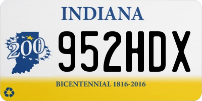 IN license plate 952HDX