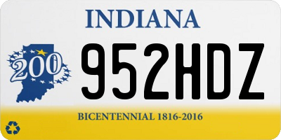 IN license plate 952HDZ