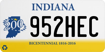 IN license plate 952HEC