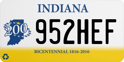 IN license plate 952HEF